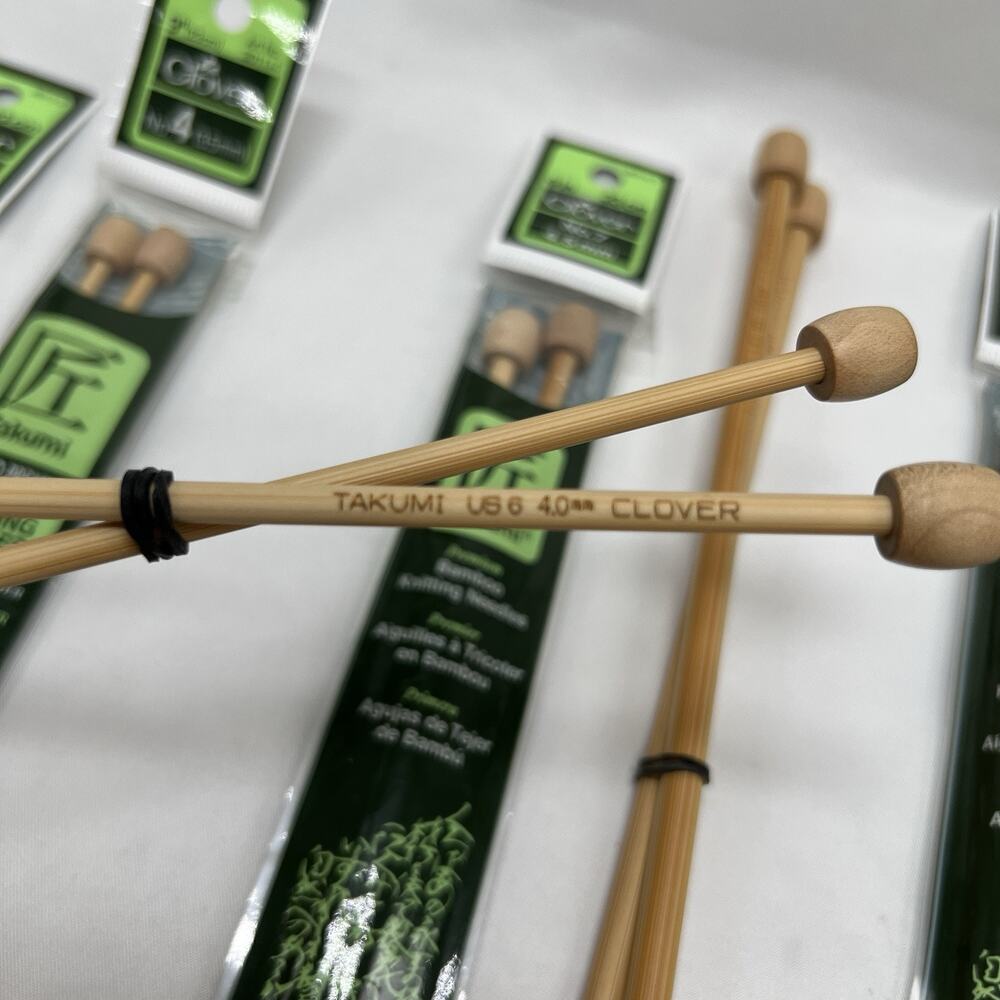 Lot‎ Of 8 Clover Takumi Bamboo Knitting Needles Sets US 1 Thru 10 & 15mm Jumbo